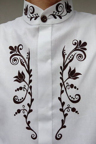 Bavlnená košeľa s ručne maľovaným originálnym vzorom "Michal"